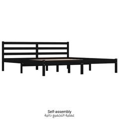 vidaXL Bed Frame Solid Wood Pine 6FT Super King (180 x 200 cm, Black)