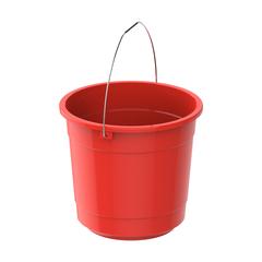 Cosmoplast EX Round Plastic Bucket W/Steel Handle (3 L, Red)