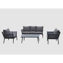 Delight 5-Seater Aluminum & Steel Sofa Set W/Cushions Danube Home