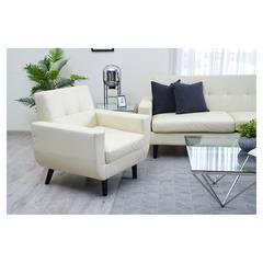 Portman Single-Seater PU & Wood Sofa Pan Emirates