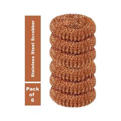JSTAR Steel Wool Scrubber (Copper, Pack of 6)