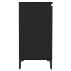 بوفيه جانبي خشبي هندسي مع أرجل معدنية فيدا إكس إل (60 × 35 × 70 سم ، أسود)