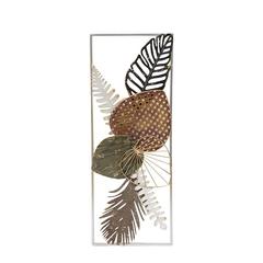 Danube Home Alayna Metal Palm & Taro Leaves Abstract Botanical Wall Art (28.6 x 5.7 x 74.3 cm)