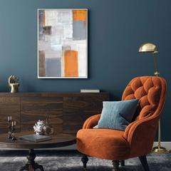 Danube Home Gallery Orange Blue Square Abstract Wall Art