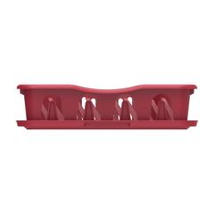 Cosmoplast Large Plastic Dish Rack W/Drainer (Dark Red)