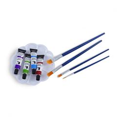 علبة ألوان مائية أساسي مع 12 لونًا، مزاجة و 4 فراشي للرسم