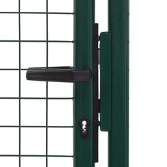vidaXL Steel Fence Gate (100 x 175 cm, Green)