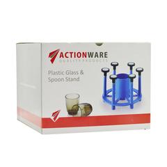 Actionware Plastic Spoon & Glass Stand (15.4 x 20 x 19.4 cm)