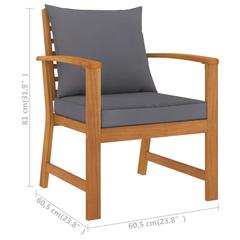vidaXL 5 Piece Garden Lounge Set with Cushion Solid Acacia Wood (100 x 50 x 33 cm)