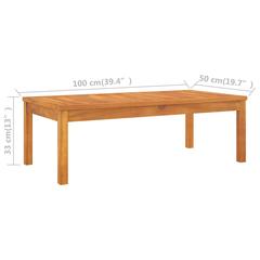 vidaXL 5 Piece Garden Lounge Set with Cushion Solid Acacia Wood (100 x 50 x 33 cm)