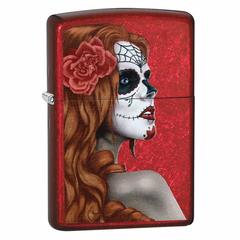 Zippo Day Of The Dead Girl Windproof Lighter, 28830 (Candy Apple Red)
