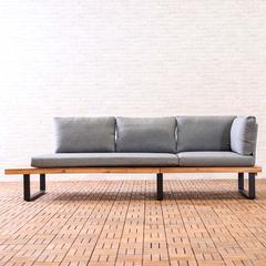 Baston 5-Seater Steel & Wood Sofa Set W/Cushions Danube Home