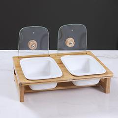 Danube Home Eternity Twins Rectangular Casserole Food Warmer W/Wooden Stand (26 cm)