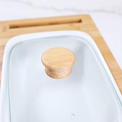 Danube Home Eternity Twins Rectangular Casserole Food Warmer W/Wooden Stand (26 cm)