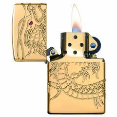Zippo Armor Asian Dragon 360-Degree Gold Plate Windproof Lighter, 29265