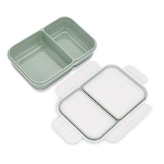 Fissman Plastic Lunch Box W/Section (20 x 14 x 5 cm, Green)