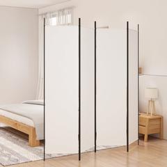 vidaXL 4-Panel Room Divider White 200x200 cm Fabric