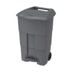 Cosmoplast Plastic Step-on Waste Bin W/Pedal & Wheels (100 L, Dark Grey)