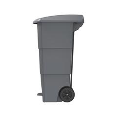 Cosmoplast Plastic Step-on Waste Bin W/Pedal & Wheels (100 L, Dark Grey)