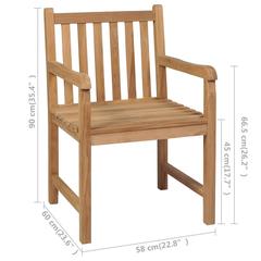 vidaXL Garden Chairs 2 pcs with Light Blue Cushions Solid Teak Wood