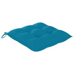 vidaXL Garden Chairs 2 pcs with Light Blue Cushions Solid Teak Wood