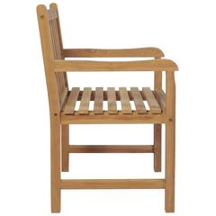 vidaXL Garden Chairs 2 pcs with Light Blue Cushions Solid Teak Wood