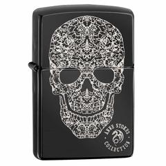 Zippo Anne Stokes Fancy Skull Windproof Lighter, 49143 (High Polish Black)
