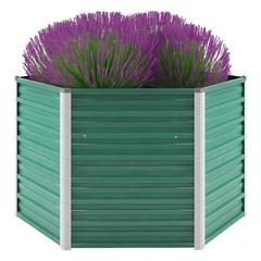 vidaXL Galvanized Steel Raised Garden Bed (129 x 129 x 77 cm)