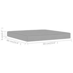 vidaXL Pallet Ottoman Cushion Grey Fabric