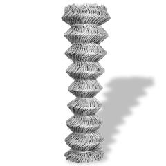 vidaXL Chain Link Fence Galvanized Steel 25x1 m Silver