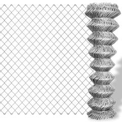 vidaXL Chain Link Fence Galvanized Steel 25x1 m Silver