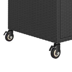 vidaXL Poly Rattan Serving Trolley W/Drawer (100 x 45 x 97 cm, Black)