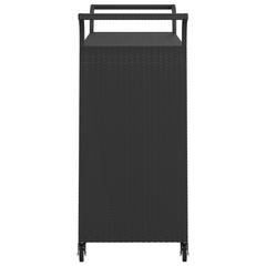 vidaXL Poly Rattan Serving Trolley W/Drawer (100 x 45 x 97 cm, Black)