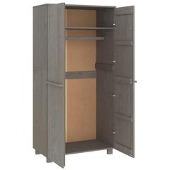 vidaXL Wardrobe Light Grey 89x50x180 cm Solid Wood Pine