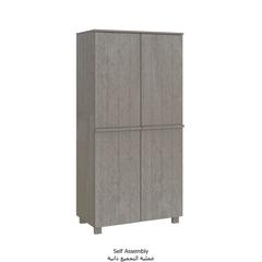 vidaXL Wardrobe Light Grey 89x50x180 cm Solid Wood Pine