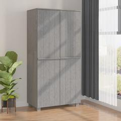 vidaXL Wardrobe Light Grey 89x50x180 cm Solid Wood Pine