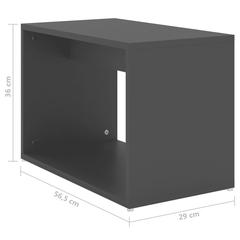 طقم طاولة قهوة متداخلة خشب هندسي 3 قطع رمادي 60x60x38 سم