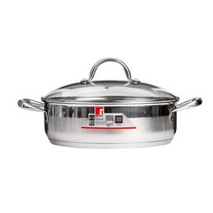 Bergner Gourmet Induction Stainless Steel Shallow Pot W/Glass Lid (28 cm)