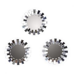 Pan Emirates Mariot 3-Piece Decorative Mirrors (25 cm, Silver)