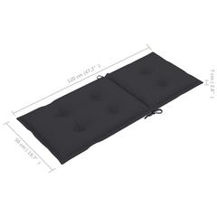 vidaXL Garden Chair Cushions 2 pcs Anthracite 120x50x7 cm