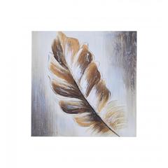 Pan Emirates Elliptical Leaf Canvas Art (40 x 3 x 40 cm, Light Brown)