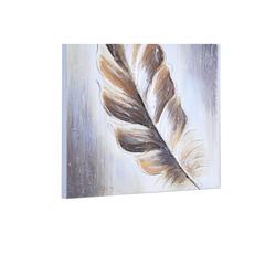 Pan Emirates Elliptical Leaf Canvas Art (40 x 3 x 40 cm, Light Brown)