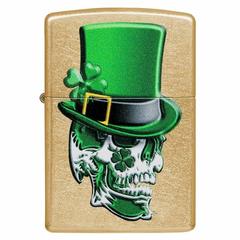 Zippo Irish Skull Design Windproof Lighter, 49121 207G (Gold)