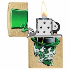 Zippo Irish Skull Design Windproof Lighter, 49121 207G (Gold)