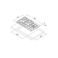 La Modano Built-In 5-Burner Gas Hob, LMBH901GS (90 cm)