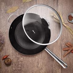 Fissman Melita Non-Stick Cast Iron Deep Frying Pan W/Glass Lid (30 cm)