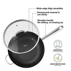 Fissman Melita Non-Stick Cast Iron Deep Frying Pan W/Glass Lid (30 cm)