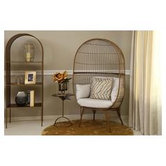 Pan Emirates Hickox Fabric & Metal Accent Chair (90 x 70 x 156 cm)