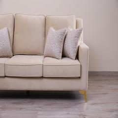 Woodbury 3-Seater Velvet Fabric & Metal Sofa Pan Emirates