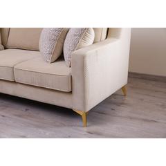 Woodbury 3-Seater Velvet Fabric & Metal Sofa Pan Emirates